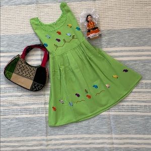 Mexican Girls Dress With Hand Embroidered.